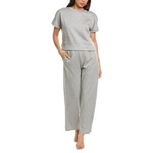 Marion Womens  2Pc Air Scuba Sweatshirt & Pant Set, Grey